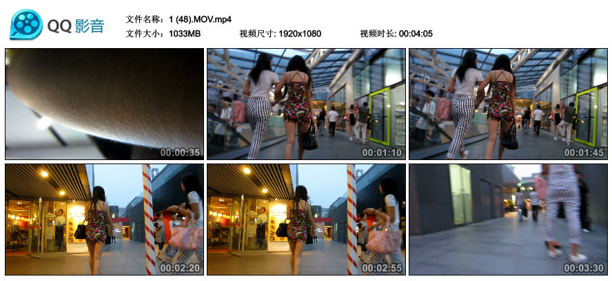 精选街拍视频 No.1305 吊带花纹包臀裙和斑马纹长裤美女 [1.00GB]